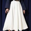 Pleated Skirt with Wide Belt Detail Ecru