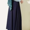 Pleated Skirt with Wide Belt Detail Navy Blue wholesale skirt view 3 - Hicabistan Turkey factory