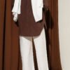 Wide-Leg Elastic Waist Pants Ecru groothandel pants view 3 - Hicabistan Turkije fabriek