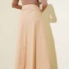 Wide Pleated Pocket Skirt Camel wholesale skirt view 3 - Hicabistan Turkey factory