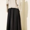 Wide Pleated Satin Skirt Black wholesale skirt view 3 - Hicabistan Turkey factory
