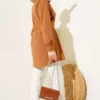 Hidden Button Self-Belted Shirt Tan wholesale shirt view 3 - Hicabistan Turkey factory