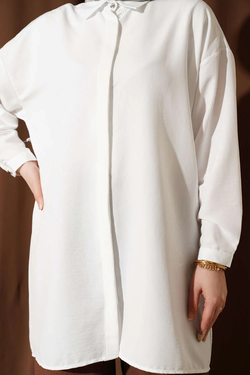 Hidden Button Modal Shirt White - immagine 4