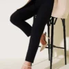 Hidden Zipper Slim Fit Pants Black
