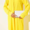 Hidden Placket Long Shirt Yellow wholesale shirt view 4 - Hicabistan Turkey factory