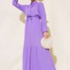 Hidden Half-Button Dress Lilac