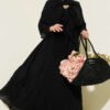 Cape with Skirt Set with Gold Accessories Black wholesale clothing set - Hicabistan Turkey factory