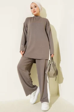 Alternative view of Buttoned Two-Piece Set Mink