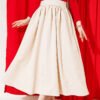Buttoned Pocket Dabıl Skirt Beige wholesale skirt - Hicabistan Turkey factory
