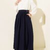 Buttoned Pocket Dabıl Skirt Navy Blue wholesale skirt view 2 - Hicabistan Turkey factory
