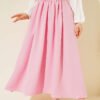 Buttoned Pocket Dabıl Skirt Pink wholesale skirt - Hicabistan Turkey factory