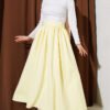 Buttoned Pocket Dabıl Skirt Yellow wholesale skirt view 2 - Hicabistan Turkey factory