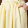 Buttoned Pocket Dabıl Skirt Yellow wholesale skirt view 4 - Hicabistan Turkey factory