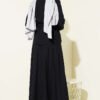 Belted Pleated Skirt Two-Piece Set Black wholesale clothing set view 3 - Hicabistan Turkey factory