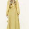 Gold Button Front Ruffled Skirt Set Gold بالجملة clothing set view 3 - Hicabistan مصنع تركيا
