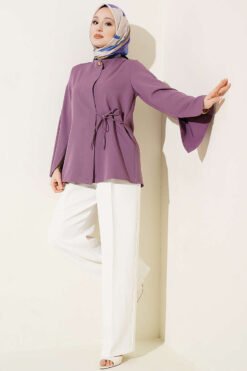 Vue alternative de Buttoned Side-Tie Kimono Lilac