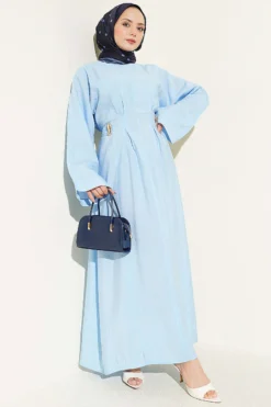 Dress with Gold Buckle and Detail Baby Blue