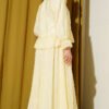 Ruffled Skirt Two-Piece Set with Rose Accessory Yellow groothandel clothing set view 3 - Hicabistan Turkije fabriek