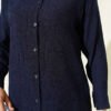 Embroidered Shirt Navy Blue all'ingrosso shirt view 4 - Hicabistan fabbrica Turchia