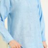 Embroidered Shirt Blue all'ingrosso shirt view 4 - Hicabistan fabbrica Turchia