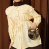 Lace Double Sailor Collar Shirt Yellow