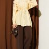 Lace Double Sailor Collar Shirt Yellow wholesale shirt view 2 - Hicabistan Turkey factory
