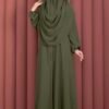 Modest Kids Prayer Dress Khaki Großhandel prayer dress view 3 - Hicabistan Türkei Fabrik