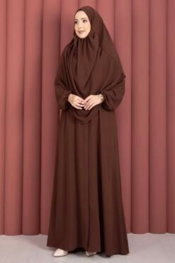 Modest Kids Prayer Dress Brown