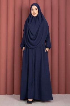 Modest Kids Prayer Dress Navy Blue