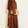 Cardigan Loose Three-Piece Set Brown wholesale clothing set view 3 - Hicabistan Turkey factory