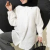 Flower Embroidered Detailed Shirt White