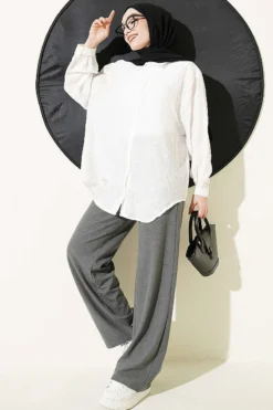 Alternative view of Flower Embroidered Detailed Shirt White