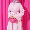 Floral Embellished Tie-String Skirt Set Pink wholesale clothing set view 2 - Hicabistan Turkey factory