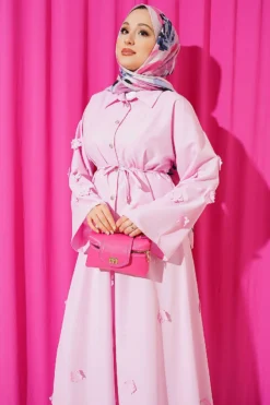 Alternative view of Floral Embellished Tie-String Skirt Set Pink