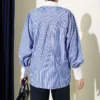 Striped Lace Detail Shirt all'ingrosso shirt view 3 - Hicabistan fabbrica Turchia