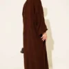 Loose Fit Striped Knit Dress Brown en gros dress view 3 - Hicabistan usine Turquie
