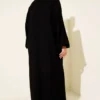 Loose Fit Striped Knit Dress Black en gros dress view 3 - Hicabistan usine Turquie