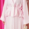 Pearl Button Waist Drawstring Skirt Set Pink بالجملة clothing set view 4 - Hicabistan مصنع تركيا