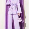 Pearl Button Pleated Detail Two-Piece Set Lilac