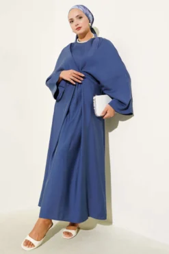 Loose Dress with String Detail Indigo