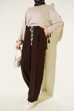 Drawstring Trousers Brown