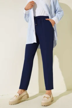 Alternative view of Belted Tapered Pants with String Detail