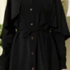 Shirt with Belted Sleeve Cape Black all'ingrosso shirt view 4 - Hicabistan fabbrica Turchia