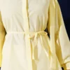 Shirt with Shoulder Cape and Belt Yellow wholesale shirt view 4 - Hicabistan Turkey factory