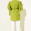 Shirt with Shoulder Cape and Belt Green wholesale shirt view 3 - Hicabistan Turkey factory