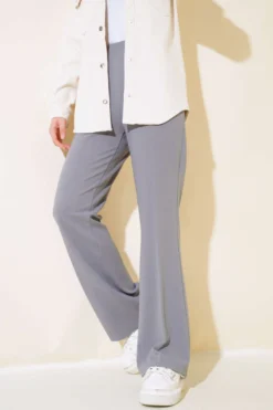 Alternative view of Flared Waistband Double Pants Grey