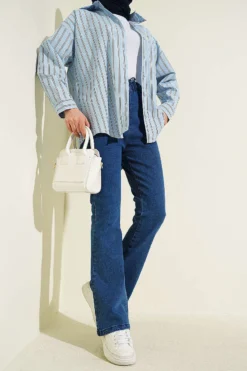 Flared Denim Pants