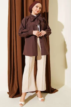 منظر بديل لـ Spanish Flare Split Hem Trousers Beige
