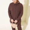 Basic Two-Piece Set Brown Großhandel clothing set view 2 - Hicabistan Türkei Fabrik