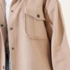 Double Pocket Wool Shirt Beige all'ingrosso shirt view 4 - Hicabistan fabbrica Turchia